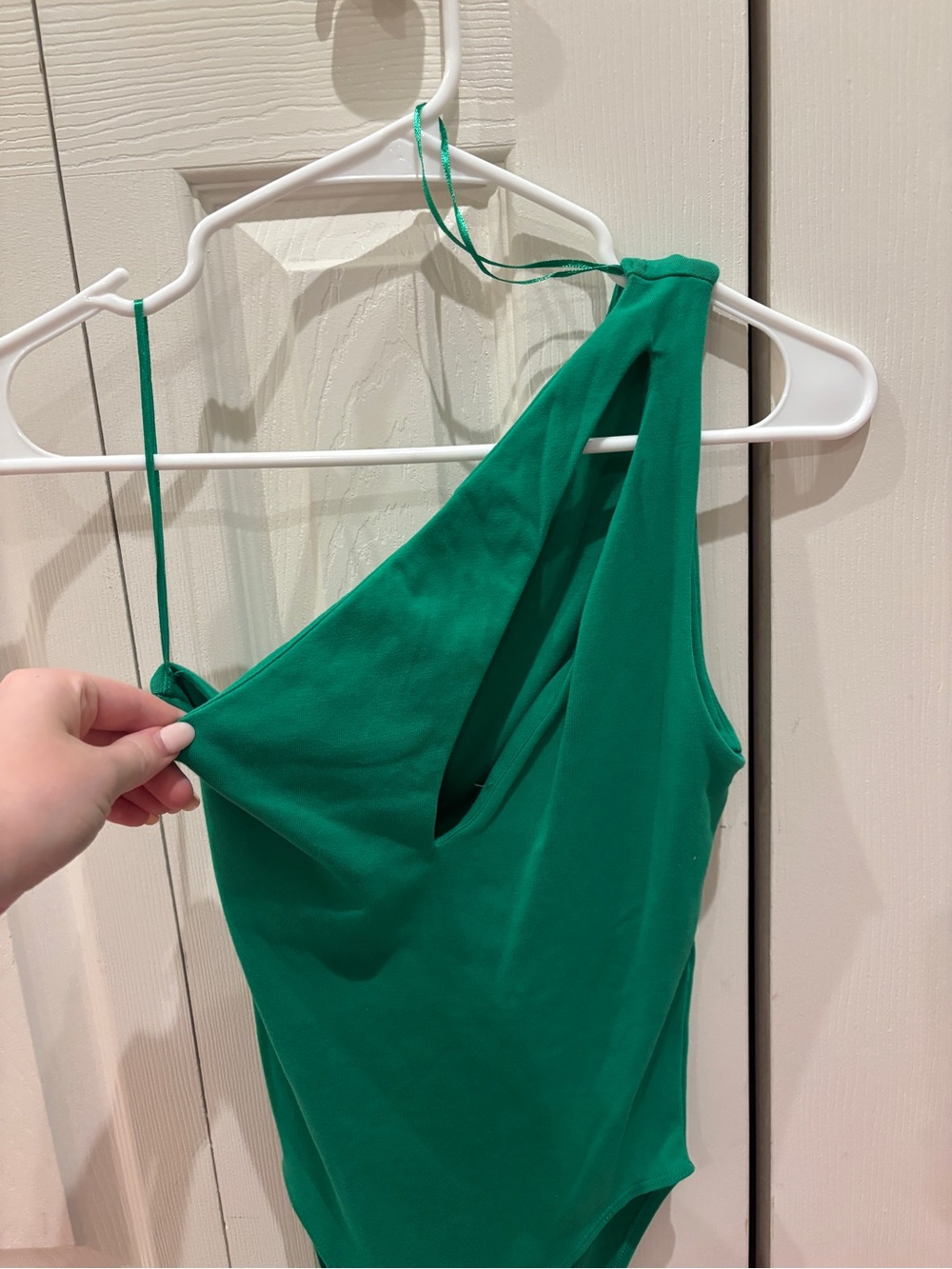Zara Green One-Shoulder Bodysuit